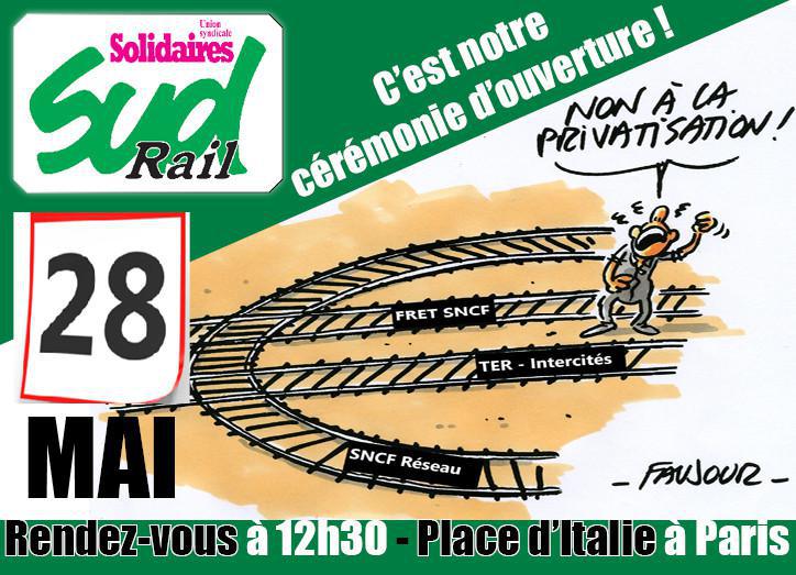 Tous ensemble en manifestation pour la défense de Fret SNCF et contre le dumping social de la concurrence TER !