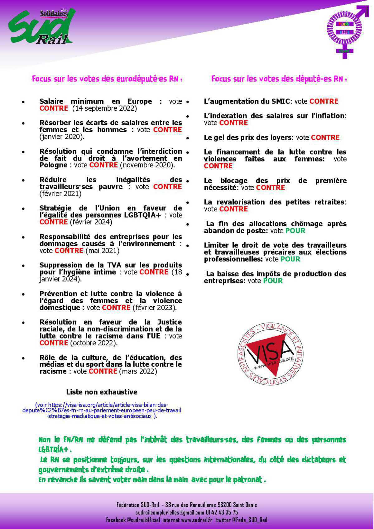 L’extrême droite : une fraude sociale, écologiste, contre les femmes et les LGBT L’extrême droite : une fraude sociale, écologiste, contre les femmes et les LGBT