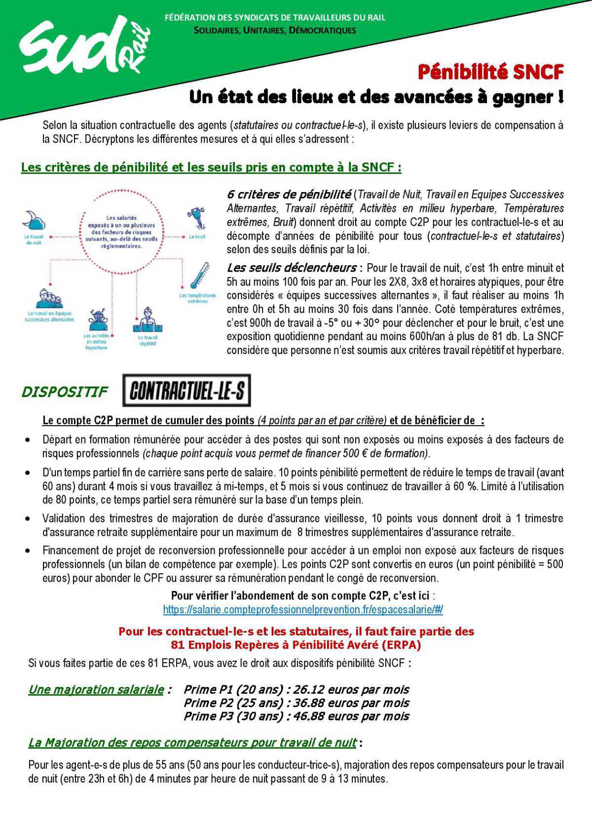 Pénibilité SNCF Un état des lieux et des avancées à gagner !