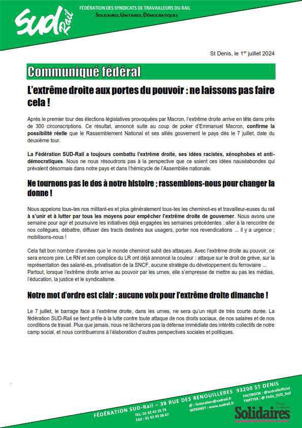 L’extrême droite aux portes du pouvoir : ne laissons pas faire cela ! L’extrême droite aux portes du pouvoir : ne laissons pas faire cela !