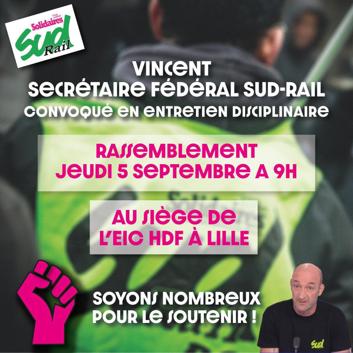 Non à la répression : soutien total à Vincent ! Non à la répression : soutien total à Vincent !
