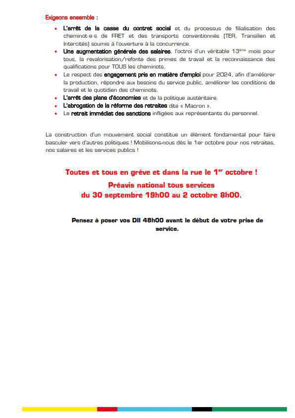 1ER OCTOBRE : ENCLENCHONS LA RIPOSTE DANS LE FERROVIAIRE ! 1ER OCTOBRE : ENCLENCHONS LA RIPOSTE DANS LE FERROVIAIRE !