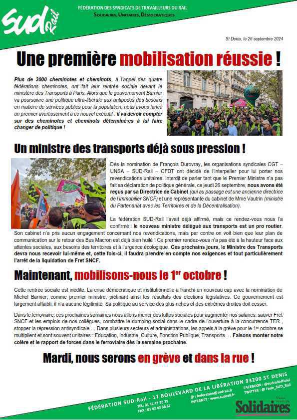 Une première mobilisation réussie ! Une première mobilisation réussie !