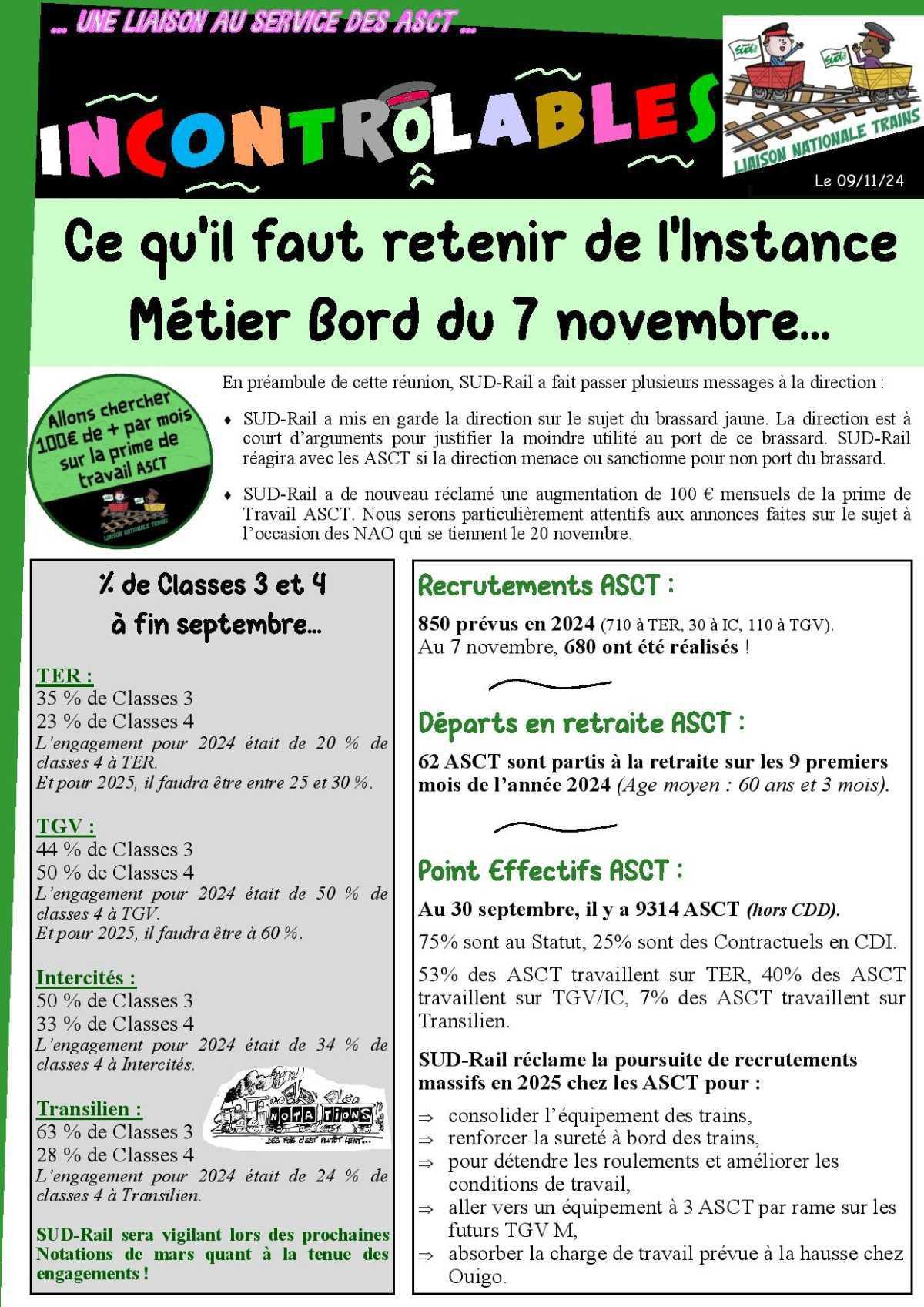Ce qu'il faut retenir de l'instance "métier bord" du 07/11 Ce qu'il faut retenir de l'instance "métier bord" du 07/11