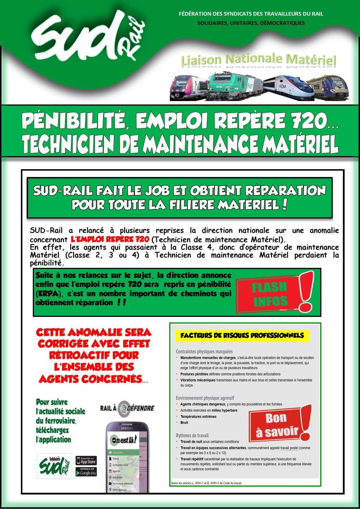 SUD-Rail fait le job et obtient réparation pour toute la filière matériel ! SUD-Rail fait le job et obtient réparation pour toute la filière matériel !