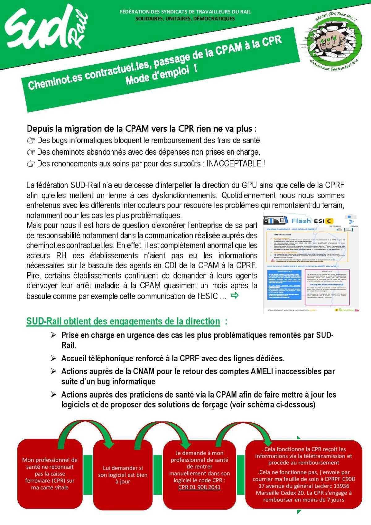 Cheminot.es contractuel.les, passage de la CPAM à la CPR Mode d’emploi ! Cheminot.es contractuel.les, passage de la CPAM à la CPR Mode d’emploi !