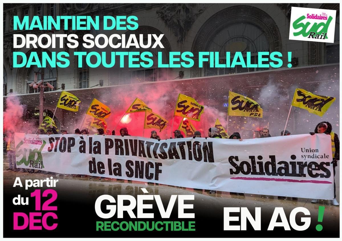 PRIVATISATION, FILIALISATION, TRANSFERT DU PERSONNEL AVEC LA PERTE DES DROITS SNCF… C’EST NON ! C’EST MAINTENANT QUE ÇA SE JOUE, ALORS TOUS EN GREVE !