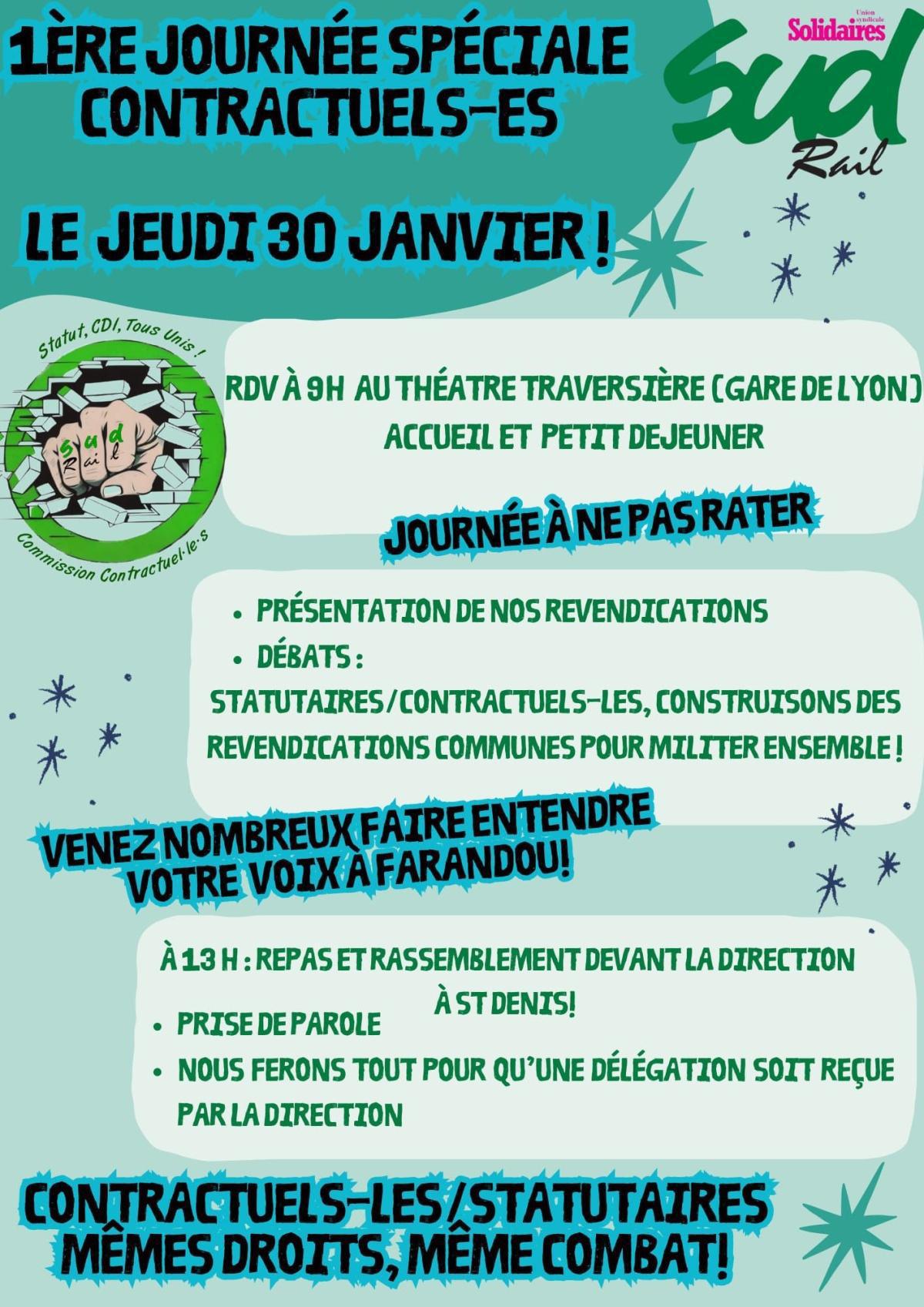 30 Janvier Statutaires/Contractuel.les revendiquons et militons ensemble ! 30 Janvier Statutaires/Contractuel.les revendiquons et militons ensemble !