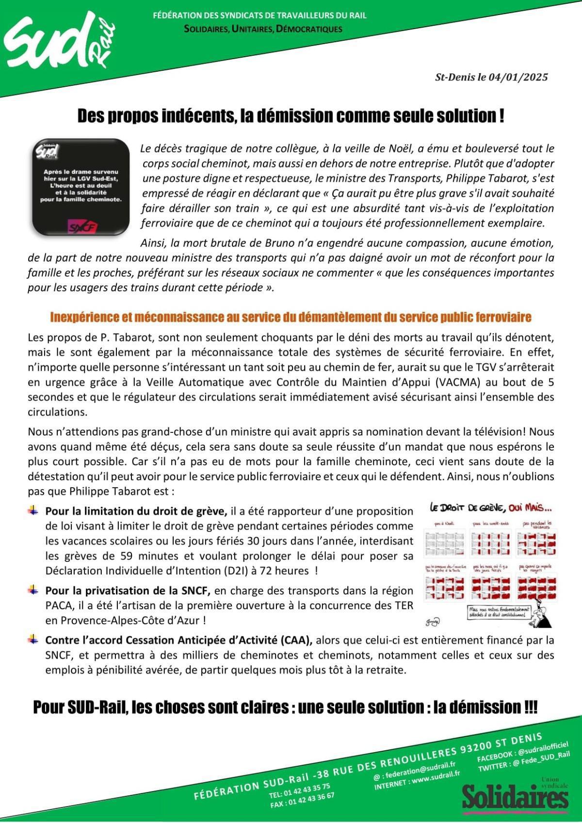 Des propos indécents, la démission comme seule solution ! Des propos indécents, la démission comme seule solution !