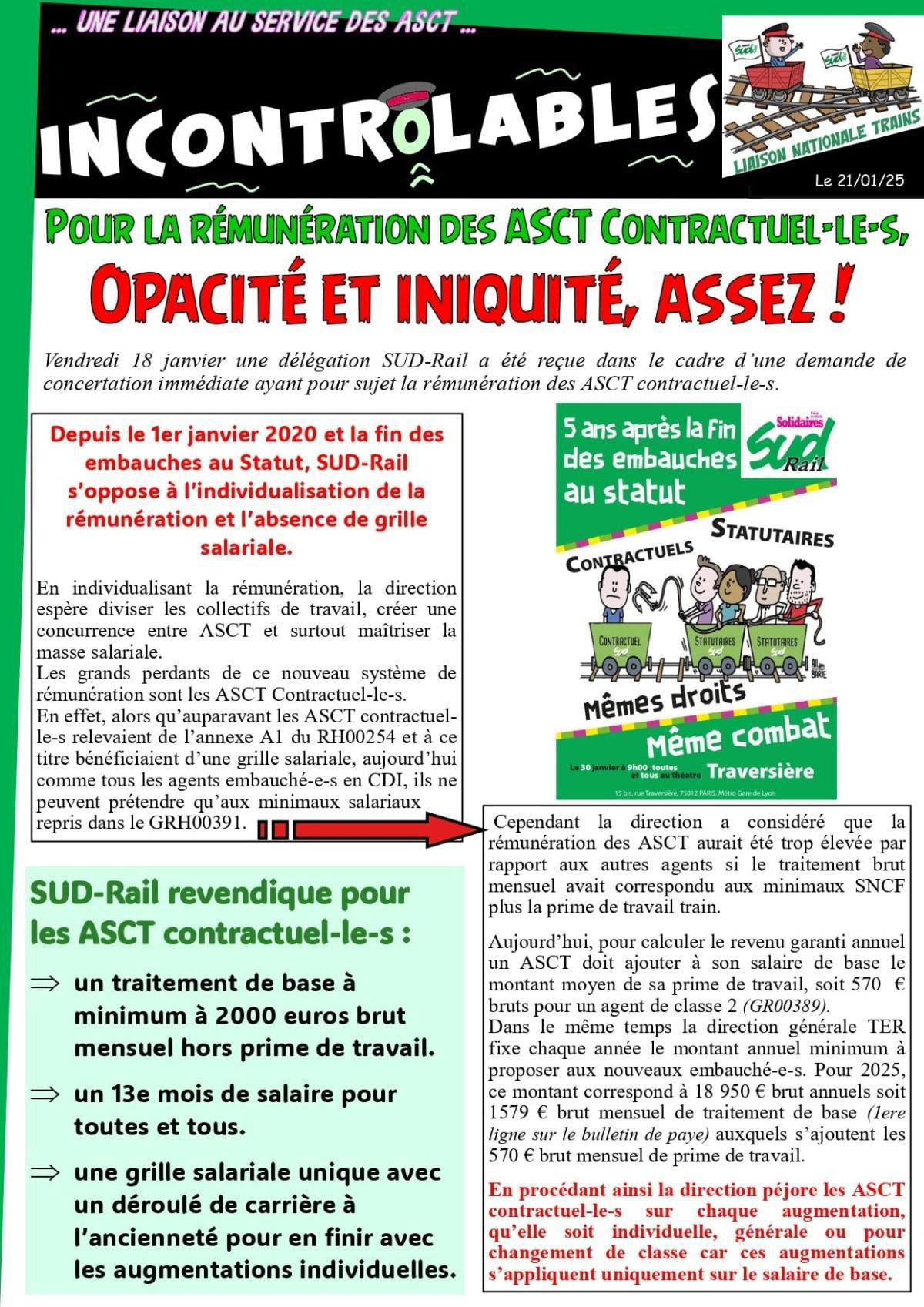 Pour la rémunération des ASCT contractuel.les, opacité et iniquité, assez !