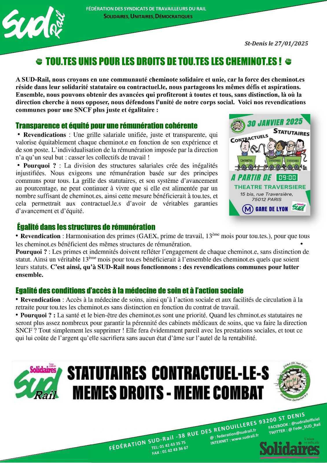 TOU.TES UNIS POUR LES DROITS DE TOU.TES LES CHEMINOT.ES ! TOU.TES UNIS POUR LES DROITS DE TOU.TES LES CHEMINOT.ES !