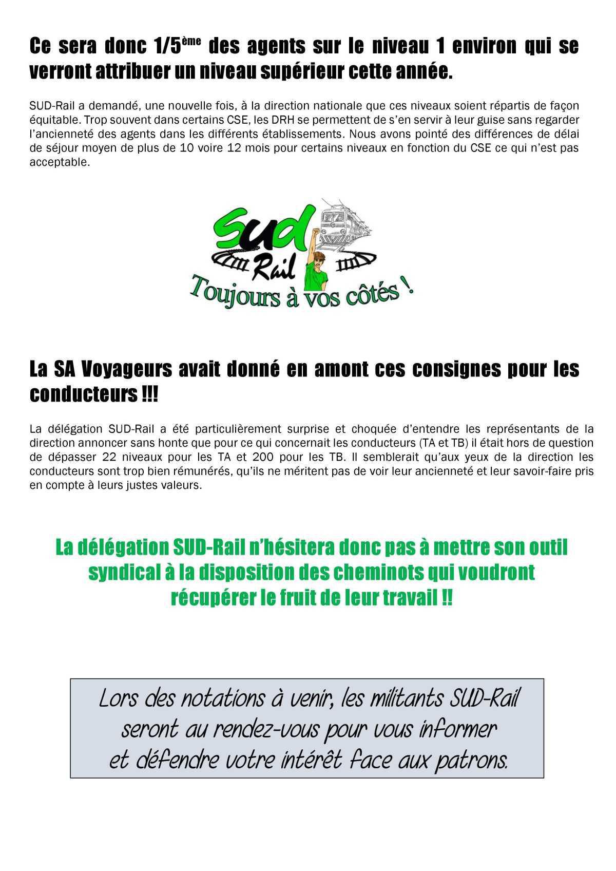 Notations 25/26:Une revendication SUD-Rail satisfaite mais des contingents qui continuent de baisser !