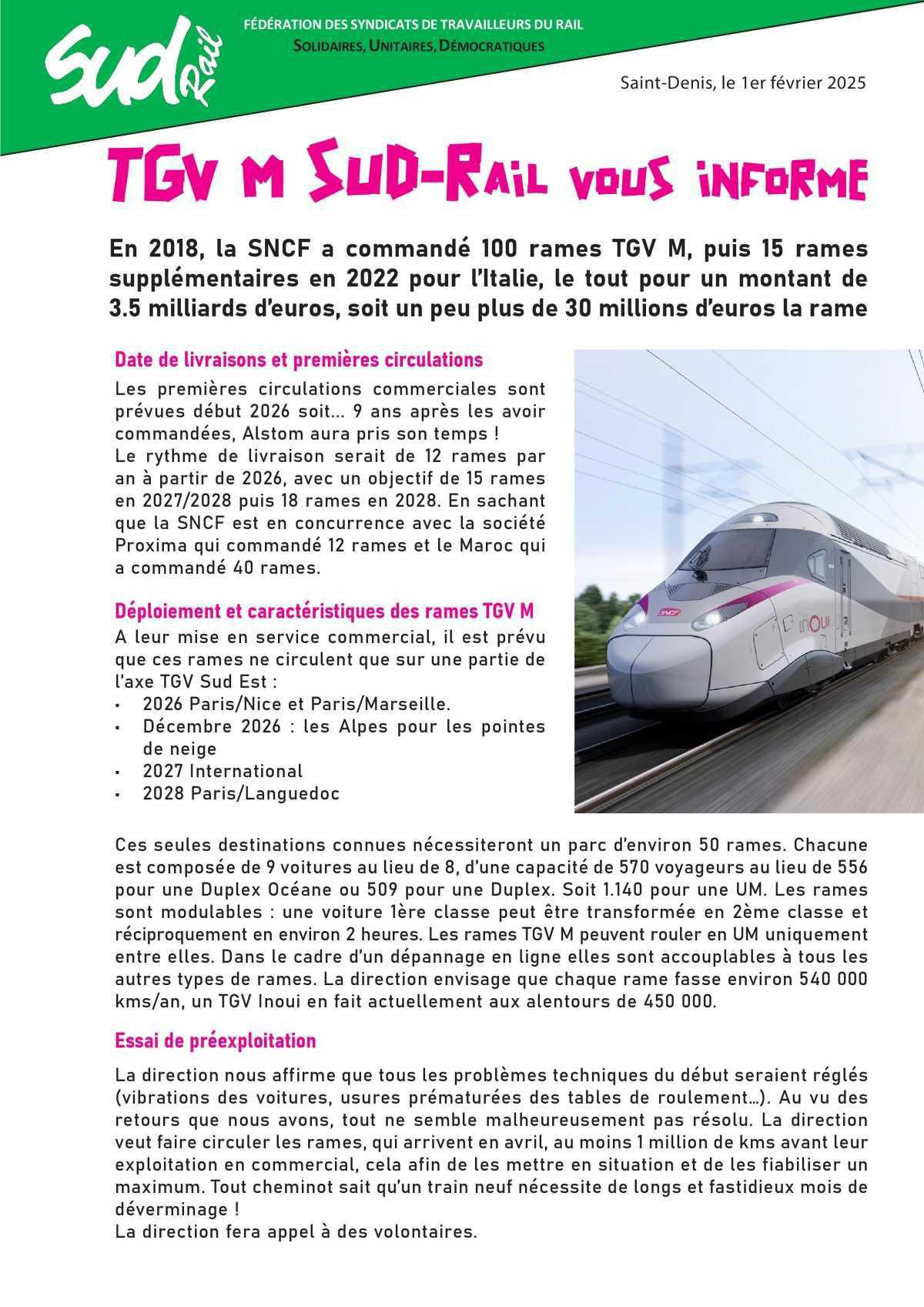 TGV M SUD-Rail vous informe