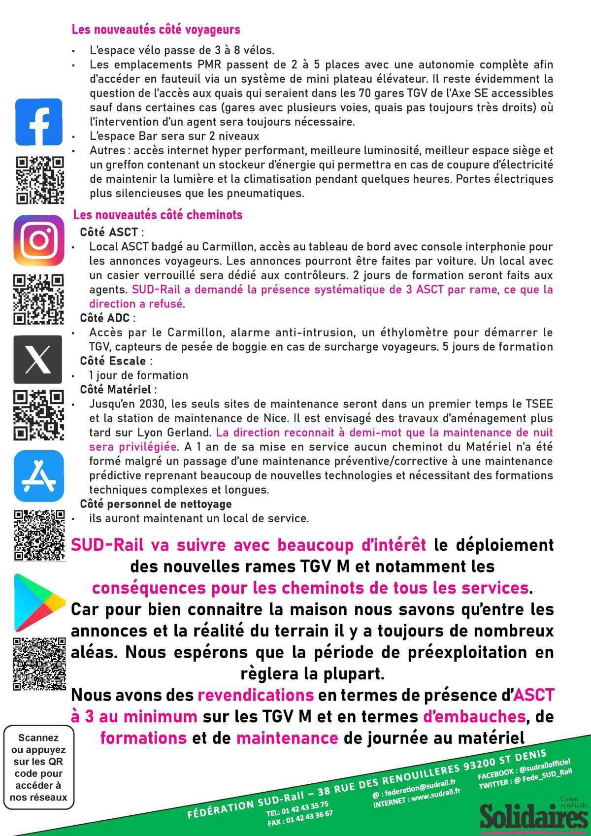 TGV M SUD-Rail vous informe