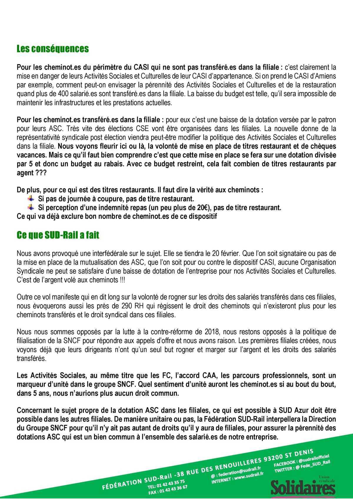 Les filiales et les Activités Sociales et Culturelles : Stop au pillage des activités sociales et culturelles ! Les filiales et les Activités Sociales et Culturelles : Stop au pillage des activités sociales et culturelles !