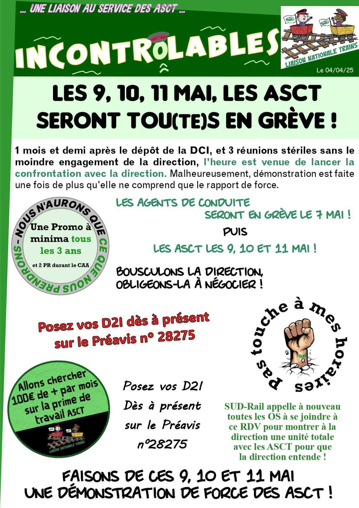 Les 9, 10, 11 mai, les ASCT seront tou(te)s en Grève ! Les 9, 10, 11 mai, les ASCT seront tou(te)s en Grève !