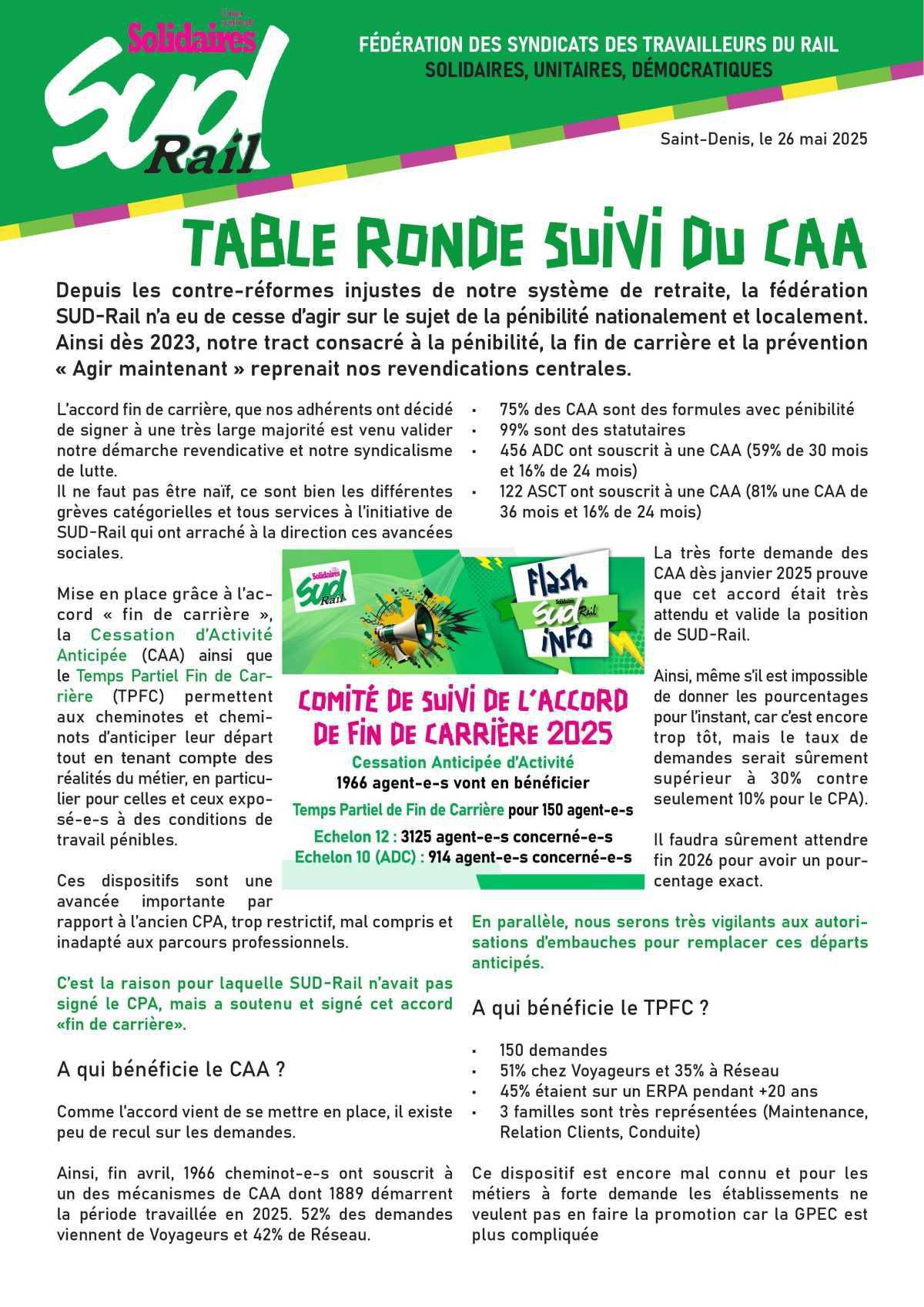 TABLE RONDE SUIVI DU CAA TABLE RONDE SUIVI DU CAA