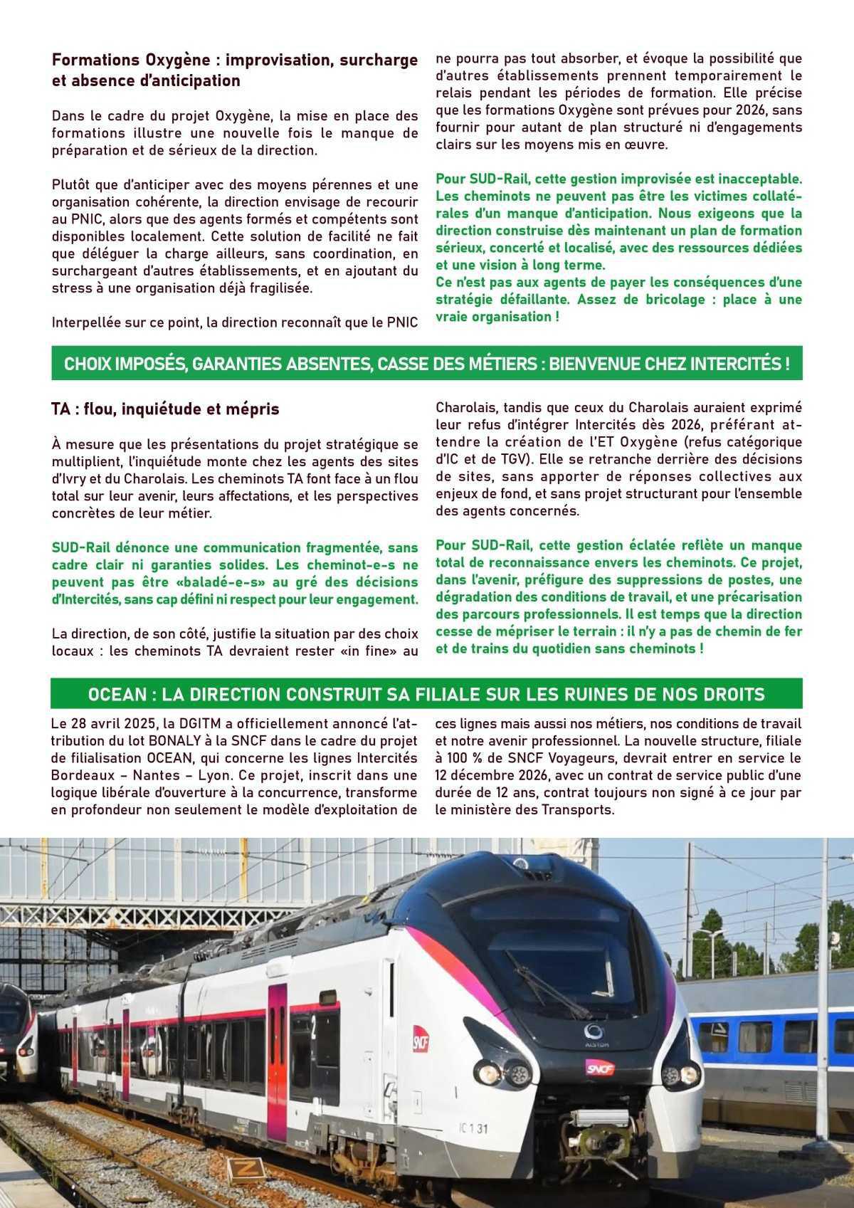 INTERCITÉS Avec la concurrence, la dédicace et le dumping social !