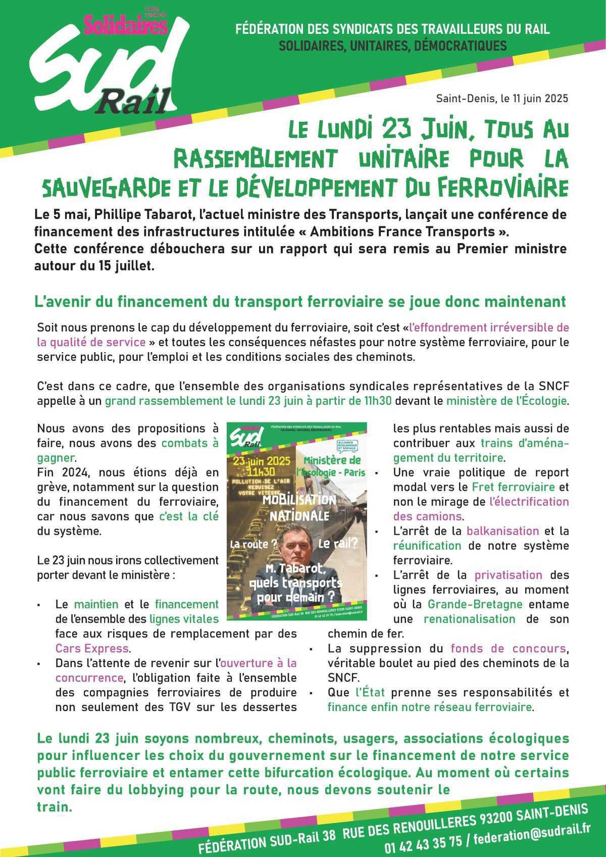 Le 23 juin c'est : "MOBILISATION NATIONALE"