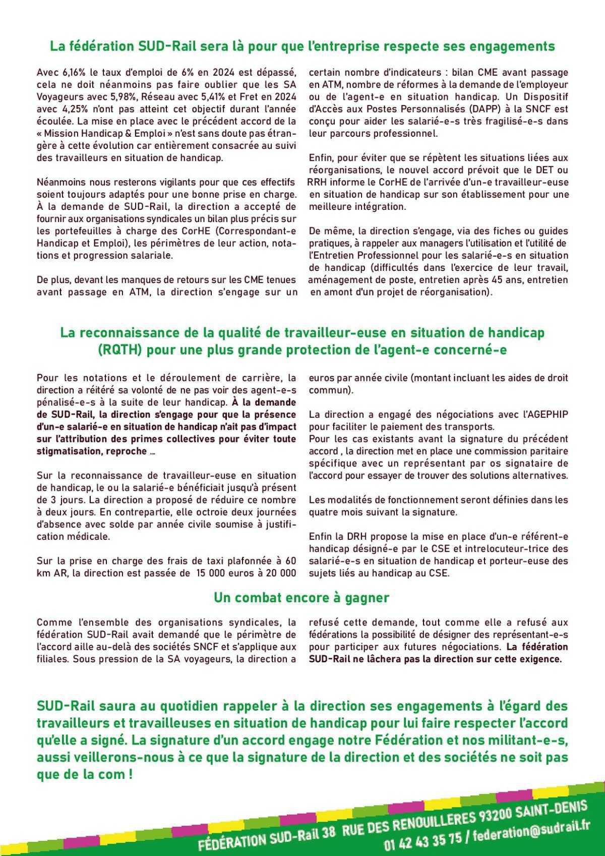 SUD-RAIL SIGNE L’ACCORD EN FAVEUR DE L’EMPLOI DES TRAVAILLEUR-EUSE-S EN SITUATION DE HANDICAP 