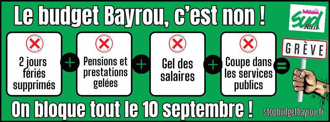 LE 10 SEPTEMBRE EN GRÈVE RÉDUISONS À NÉANT LE PLAN DE RIGUEUR DE 44 MILLIARDS DU GOUVERNEMENT BAYROU ! LE 10 SEPTEMBRE EN GRÈVE RÉDUISONS À NÉANT LE PLAN DE RIGUEUR DE 44 MILLIARDS DU GOUVERNEMENT BAYROU !