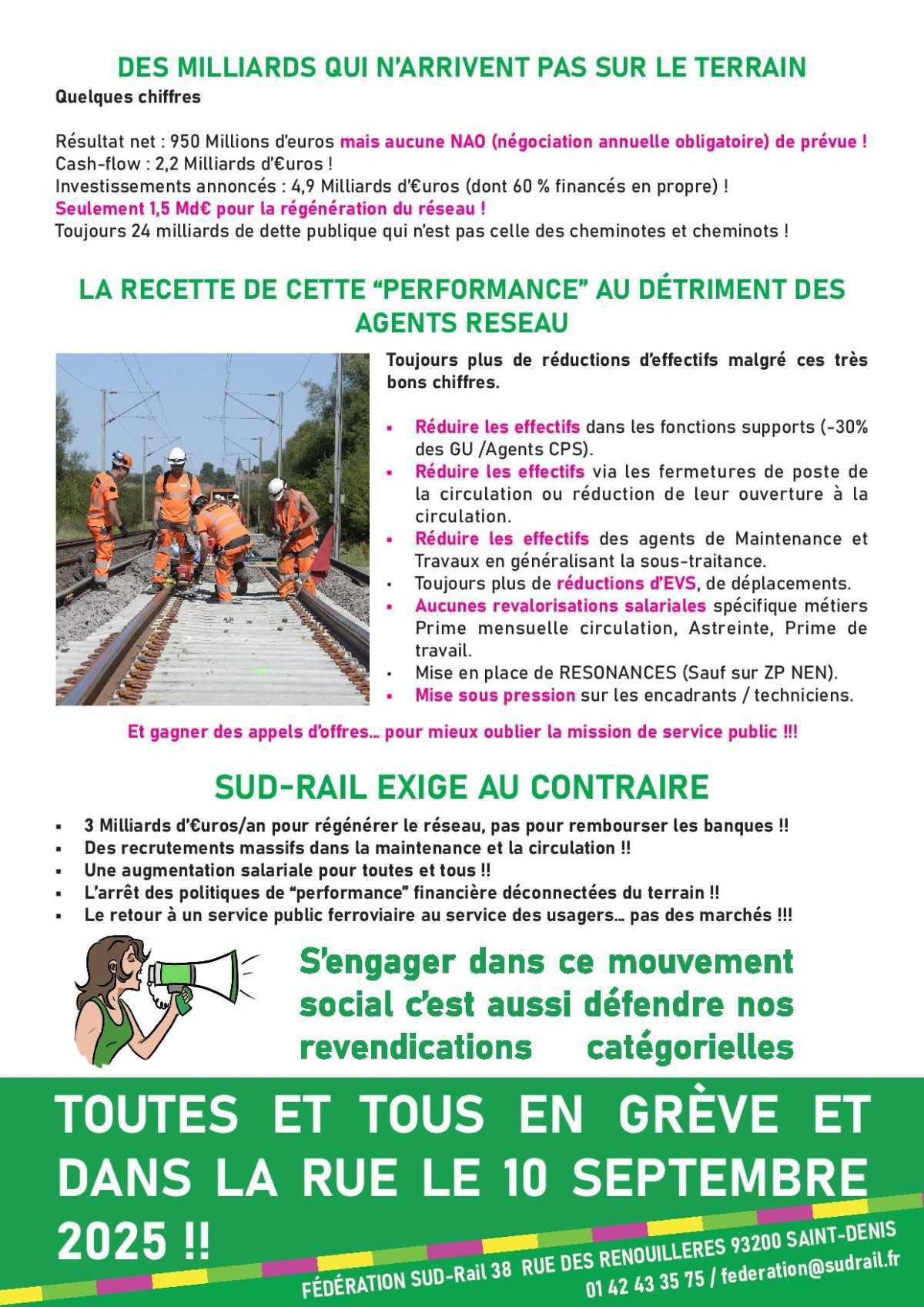 L’AUSTERITE A SNCF RESEAU CA SUFFIT !