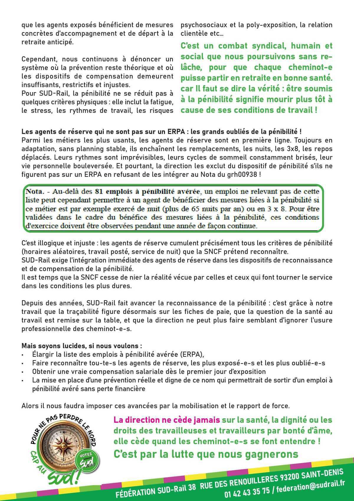 NE PAS PERDRE SA VIE À LA GAGNER SUD-RAIL AGIT POUR LA SANTÉ DE TOUTES ET TOUS !