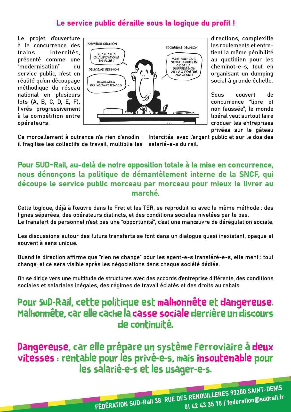 LOTS, TRANSFERTS, DUMPING SOCIAL LA CASSE CHEZ INTERCITES AVANCE À GRANDS PAS