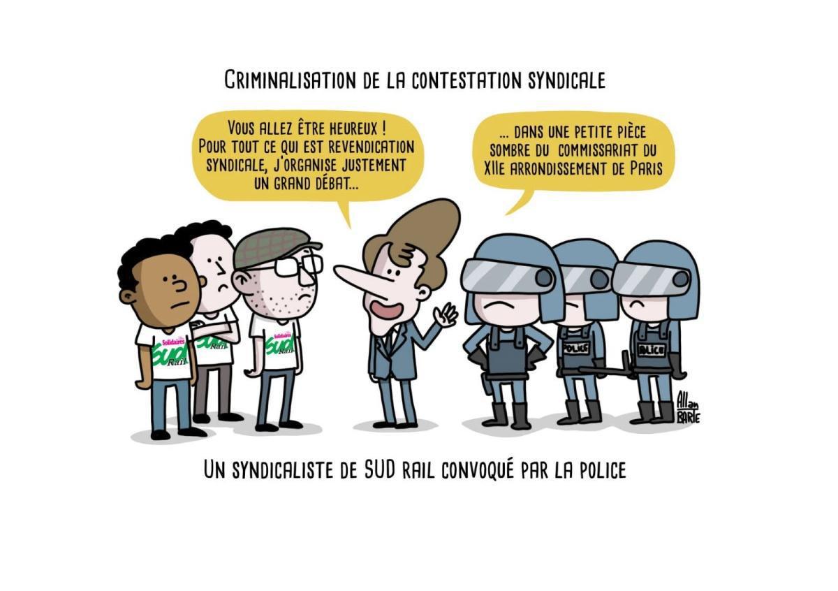 Un militant SUD-Rail convoqué à la Police : personne ne nous bâillonnera ! Un militant SUD-Rail convoqué à la Police : personne ne nous bâillonnera !