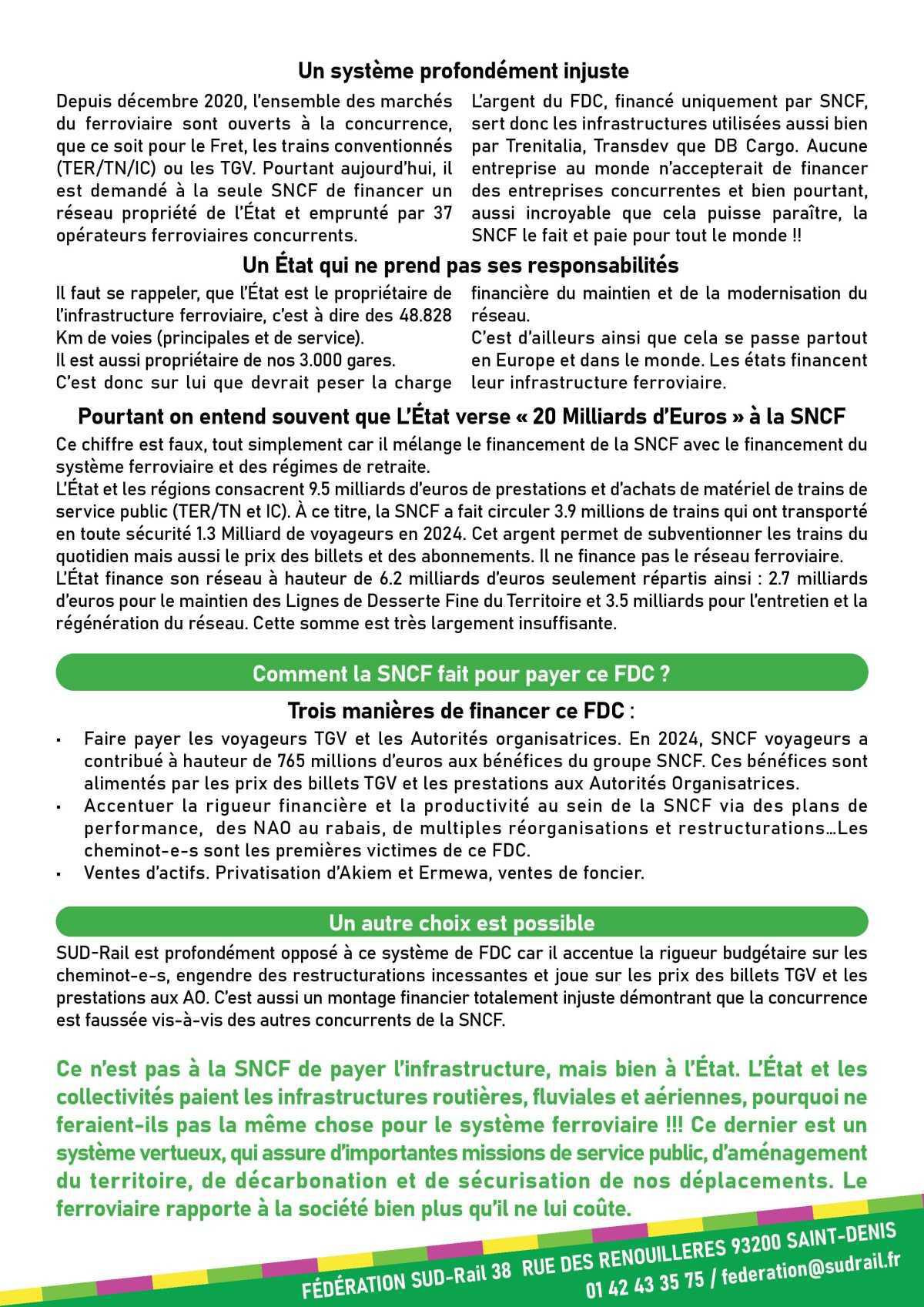 LE FONDS DE CONCOURS ou comment la SNCF reste la vache à lait du système ferroviaire français LE FONDS DE CONCOURS ou comment la SNCF reste la vache à lait du système ferroviaire français