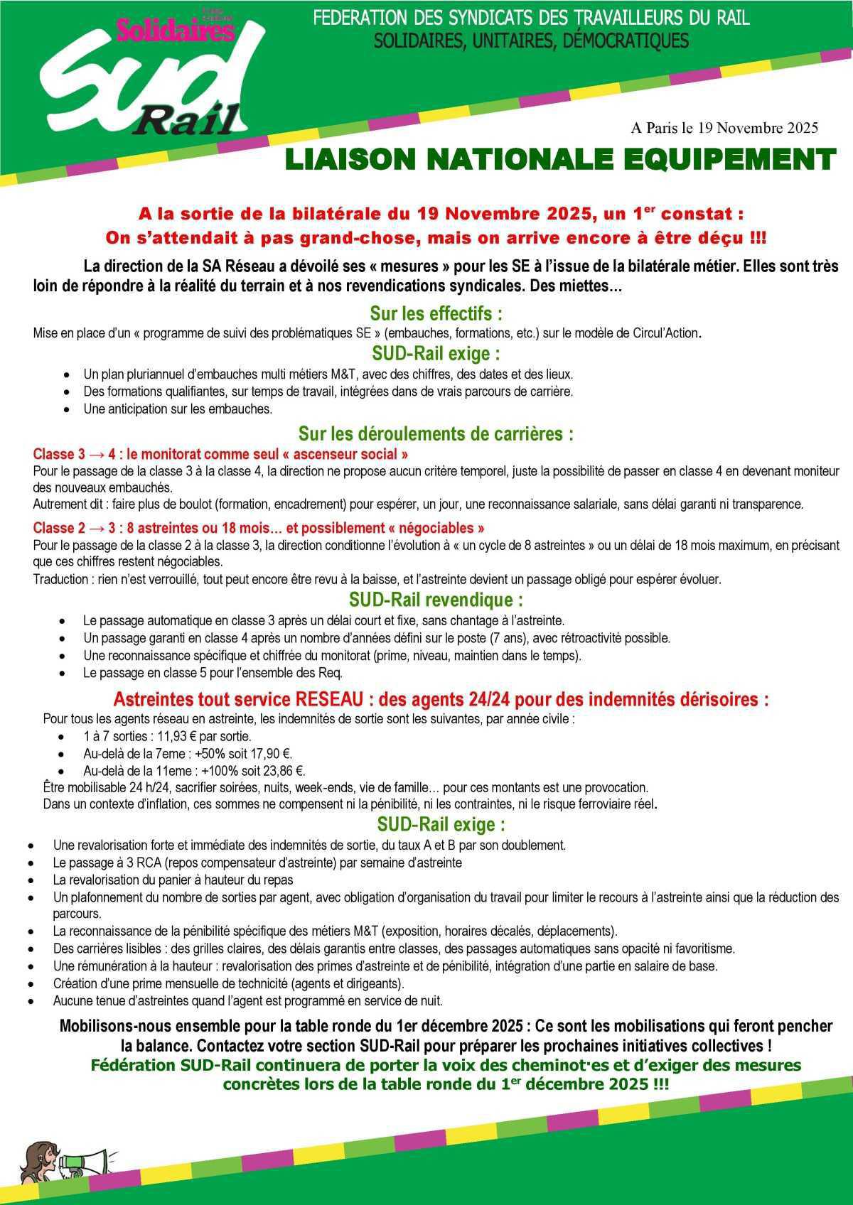 A la sortie de la bilatérale du 19 Novembre 2025, un 1er constat : Equipement :On s’attendait à pas grand-chose, mais on arrive encore à être déçu !!!