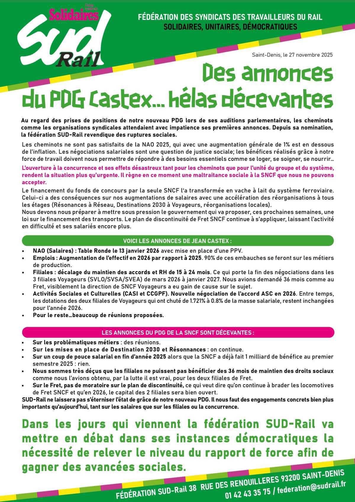 Des annonces du PDG Castex… hélas décevantes Des annonces du PDG Castex… hélas décevantes
