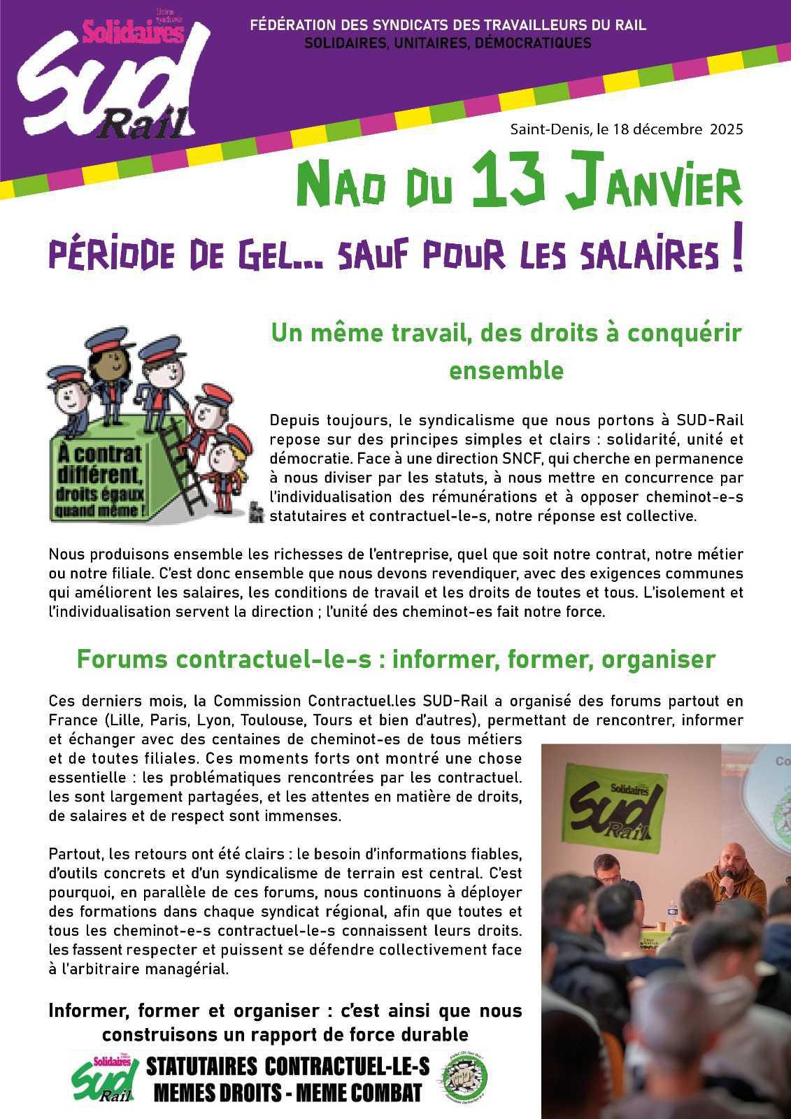 Nao du 13 Janvier période de gel… sauf pour les salaires ! Nao du 13 Janvier période de gel… sauf pour les salaires !