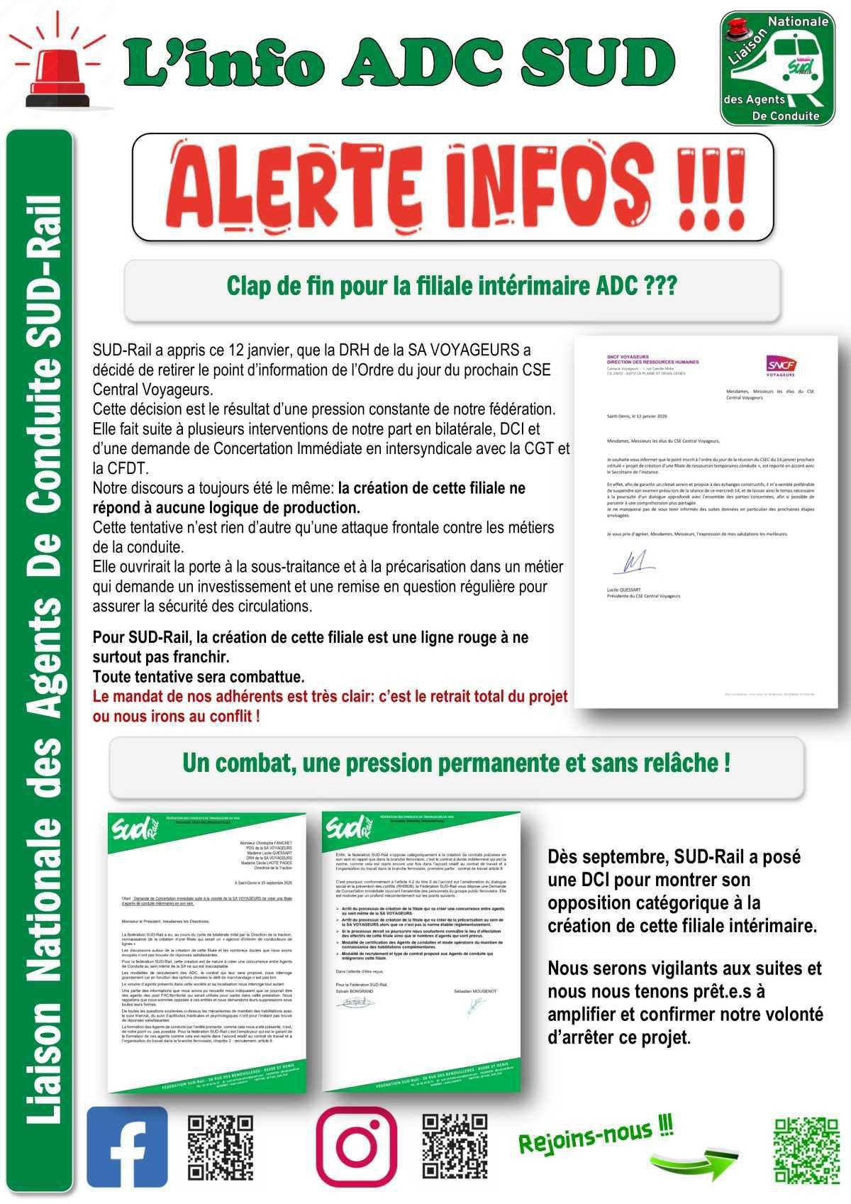 ALERTE INFOS :Clap de fin pour la filiale intérimaire ADC ??? ALERTE INFOS :Clap de fin pour la filiale intérimaire ADC ???