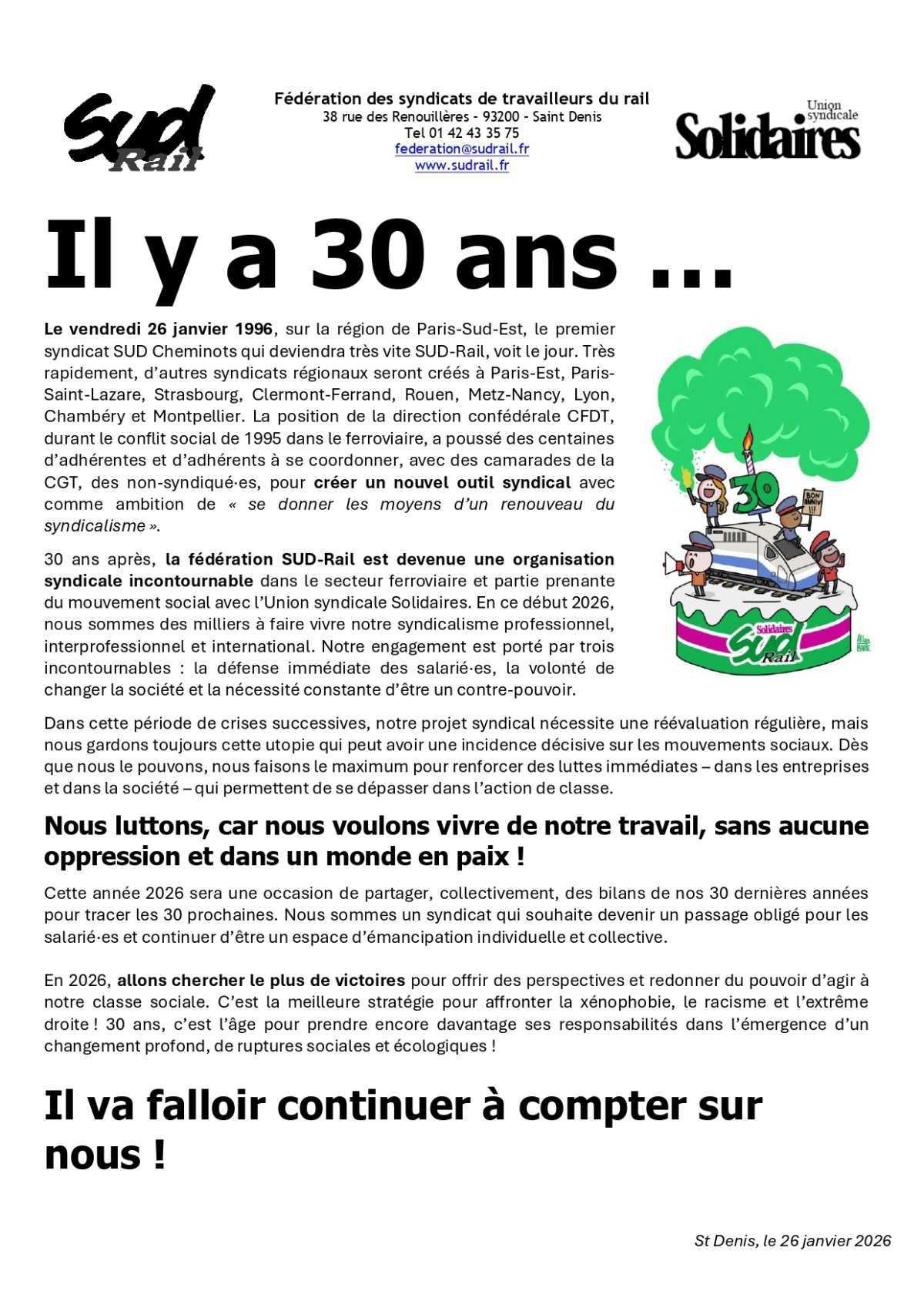 Il y a 30 ans … Il y a 30 ans …
