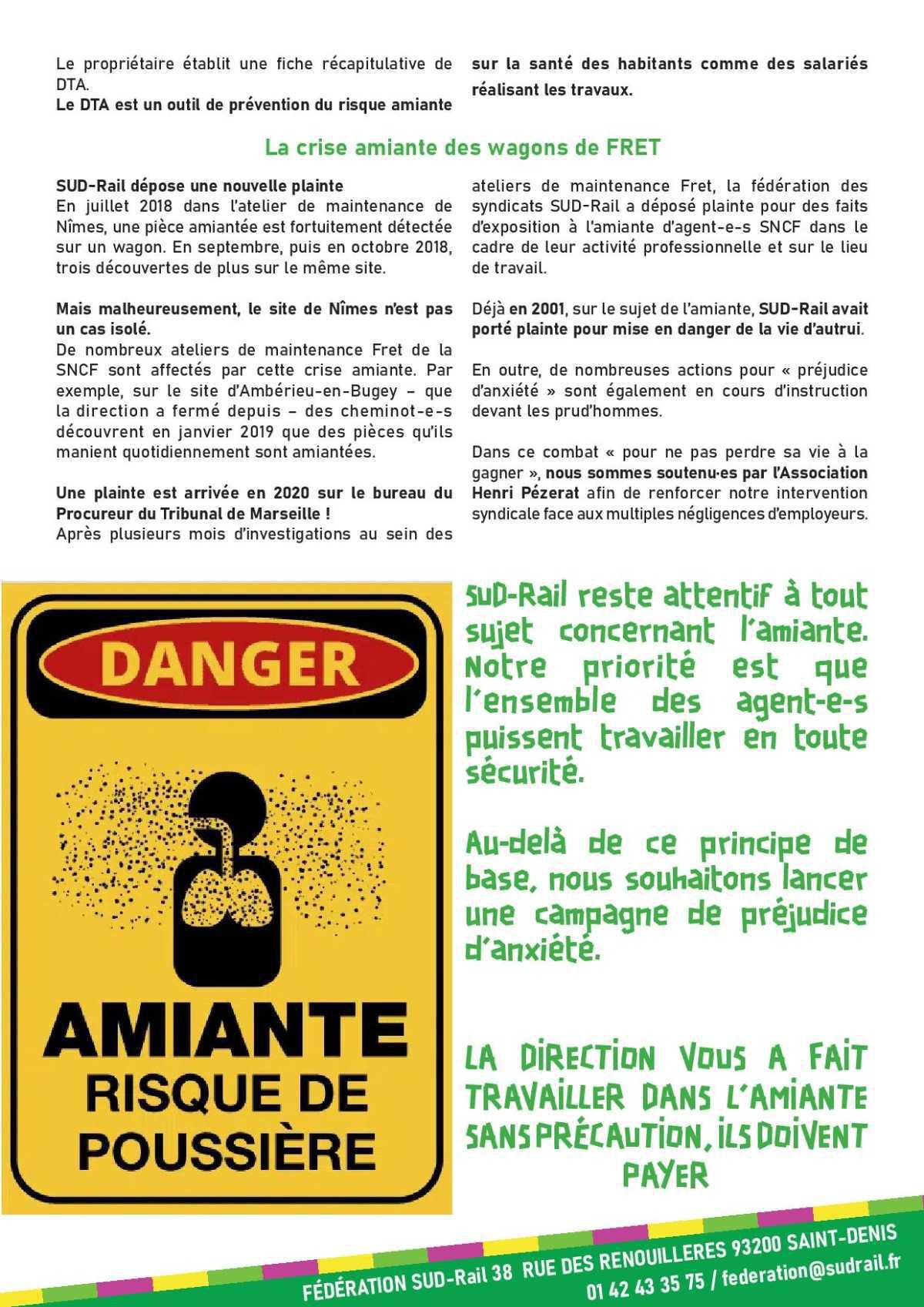 Amiante, en 2026, SUD-Rail toujours sur le front ! Amiante, en 2026, SUD-Rail toujours sur le front !