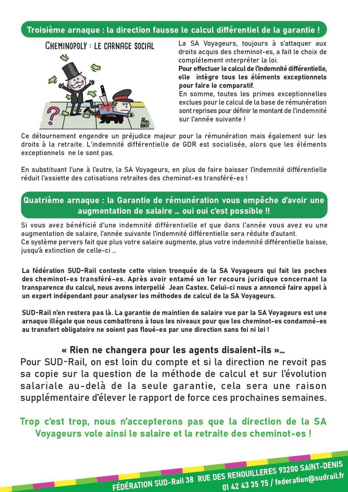 Garantie de rémunération dans les filiales l’arnaque de la SA Voyageurs Garantie de rémunération dans les filiales l’arnaque de la SA Voyageurs