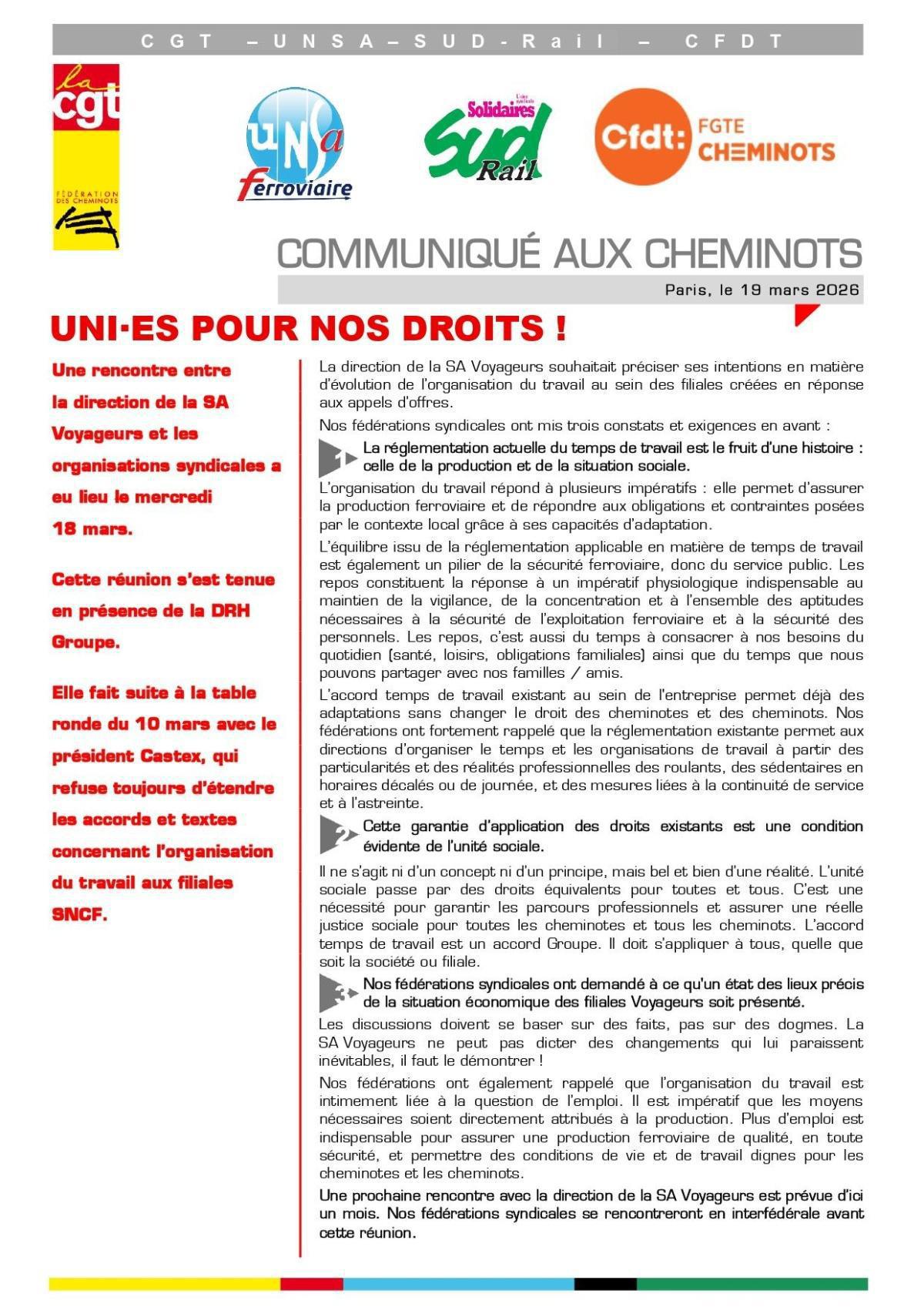 UNI·ES POUR NOS DROITS ! UNI·ES POUR NOS DROITS !
