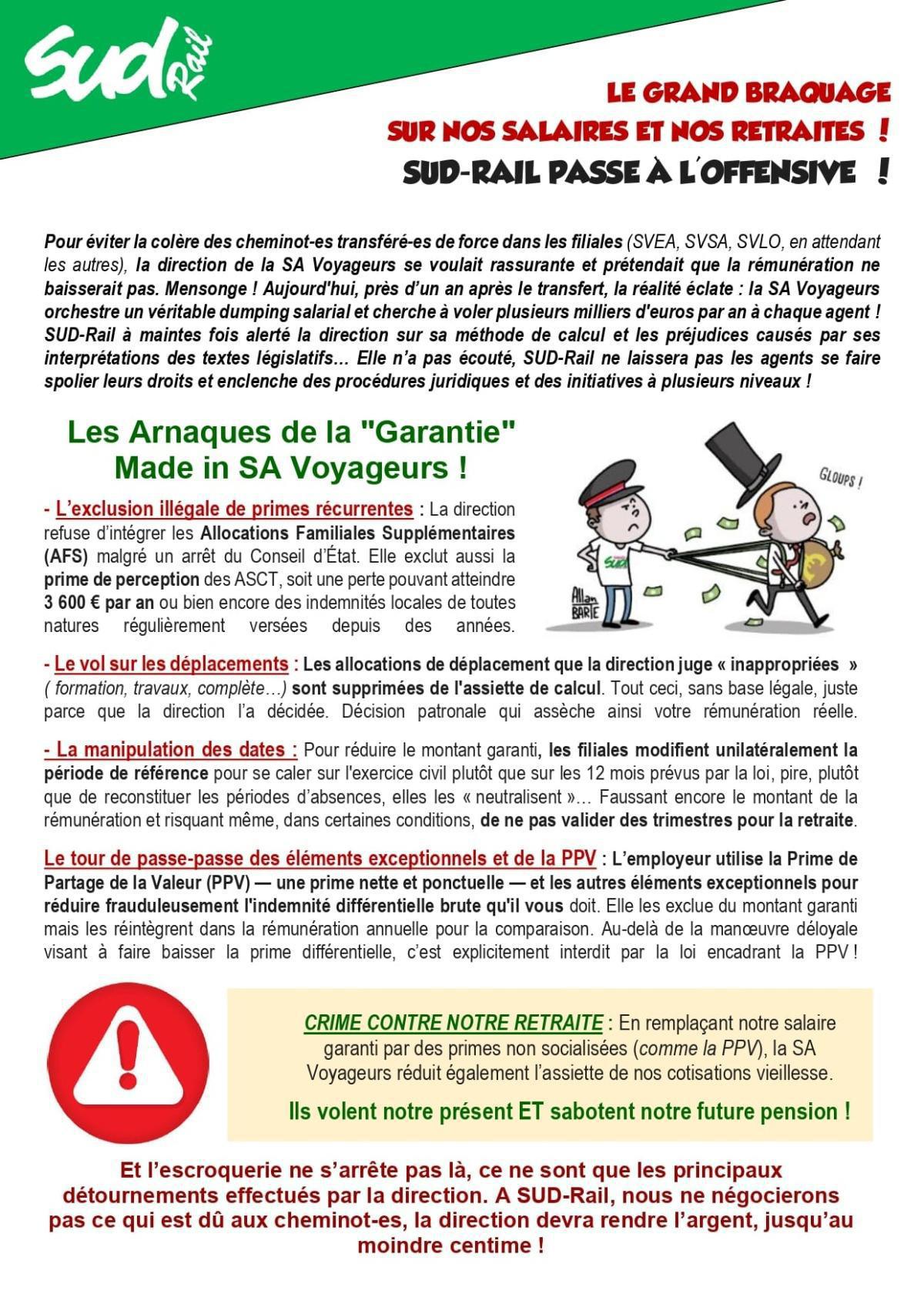 LE GRAND BRAQUAGE SUR NOS SALAIRES ET NOS RETRAITES ! SUD-RAIL PASSE À L'OFFENSIVE ! LE GRAND BRAQUAGE SUR NOS SALAIRES ET NOS RETRAITES ! SUD-RAIL PASSE À L'OFFENSIVE !