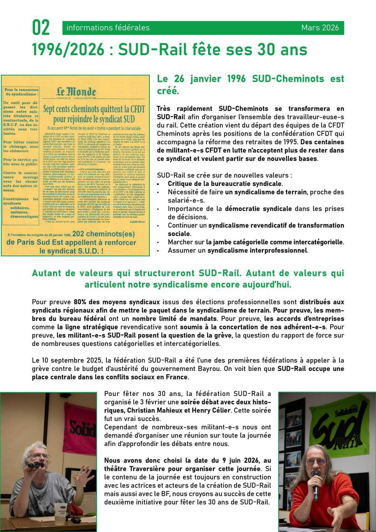 INFOS FÉDÉRALES INFOS FÉDÉRALES