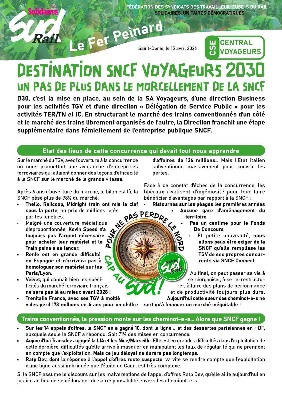 DESTINATION SNCF VOYAGEURS 2030 UN PAS DE PLUS DANS LE MORCELLEMENT DE LA SNCF DESTINATION SNCF VOYAGEURS 2030 UN PAS DE PLUS DANS LE MORCELLEMENT DE LA SNCF
