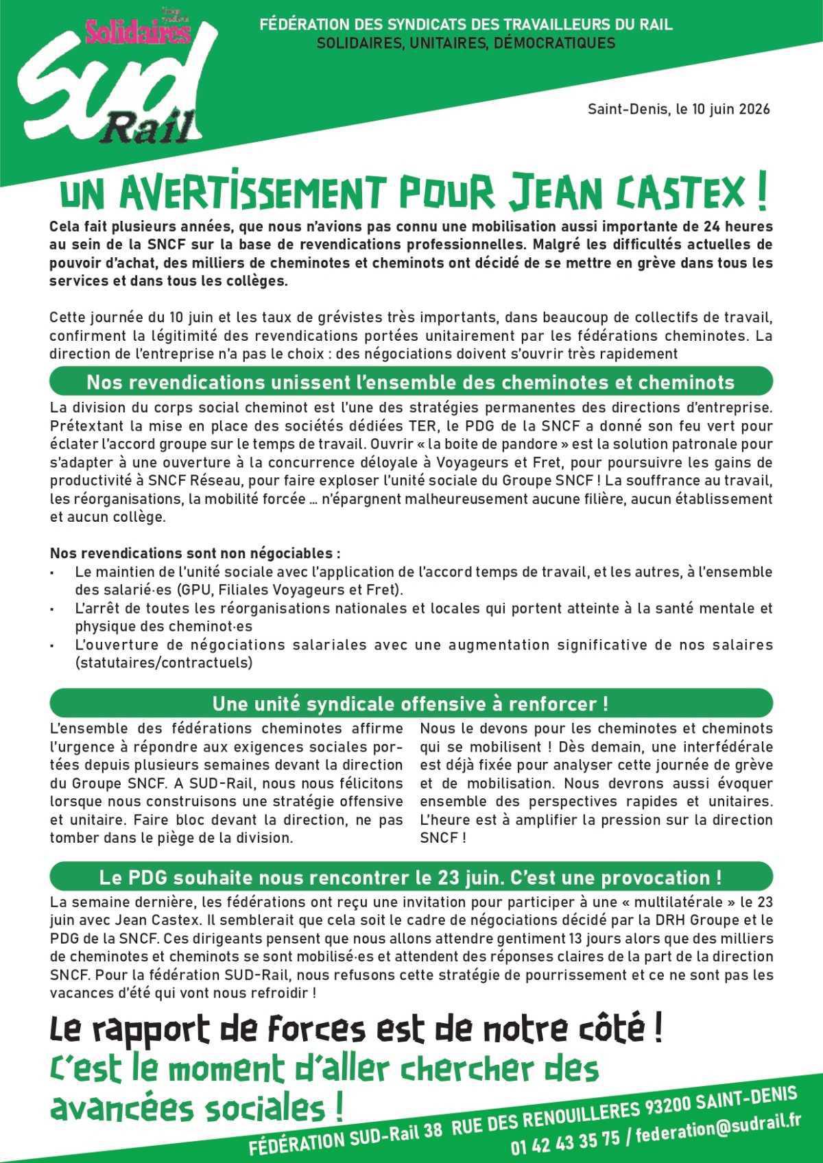UN AVERTISSEMENT POUR JEAN CASTEX !