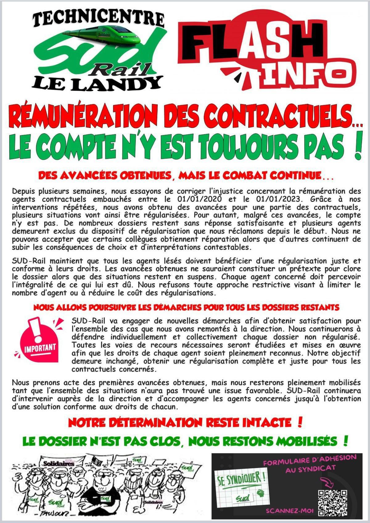 Technicentre du Landy : rémunération des contractuels des avancées mais le compte n'y est toujours pas Technicentre du Landy : rémunération des contractuels des avancées mais le compte n'y est toujours pas