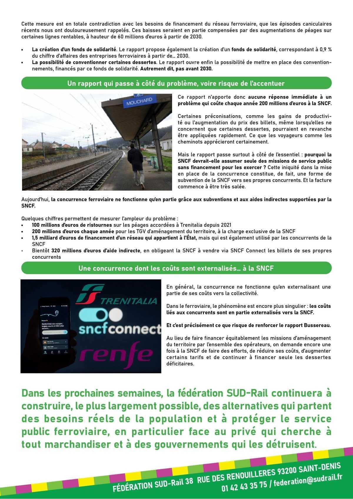 LES TGV D’AMÉNAGEMENT DU TERRITOIRE EN DANGER ! LES TGV D’AMÉNAGEMENT DU TERRITOIRE EN DANGER !