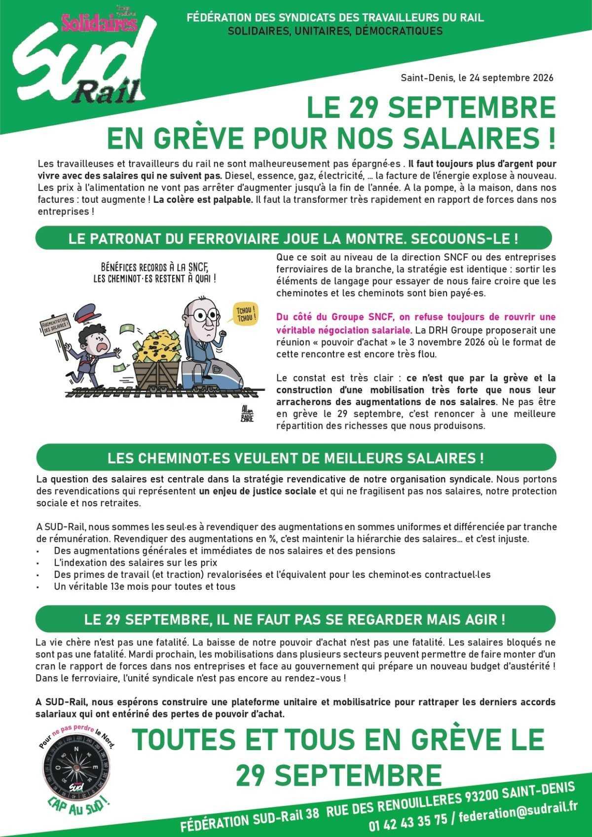 LE 29 SEPTEMBRE EN GRÈVE POUR NOS SALAIRES ! LE 29 SEPTEMBRE EN GRÈVE POUR NOS SALAIRES !