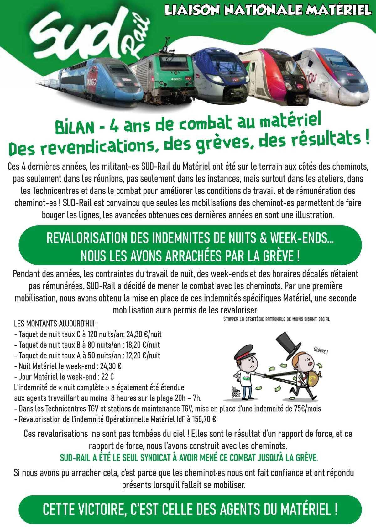 BILAN - 4 ans de combat au matériel Des revendications, des grèves, des résultats !