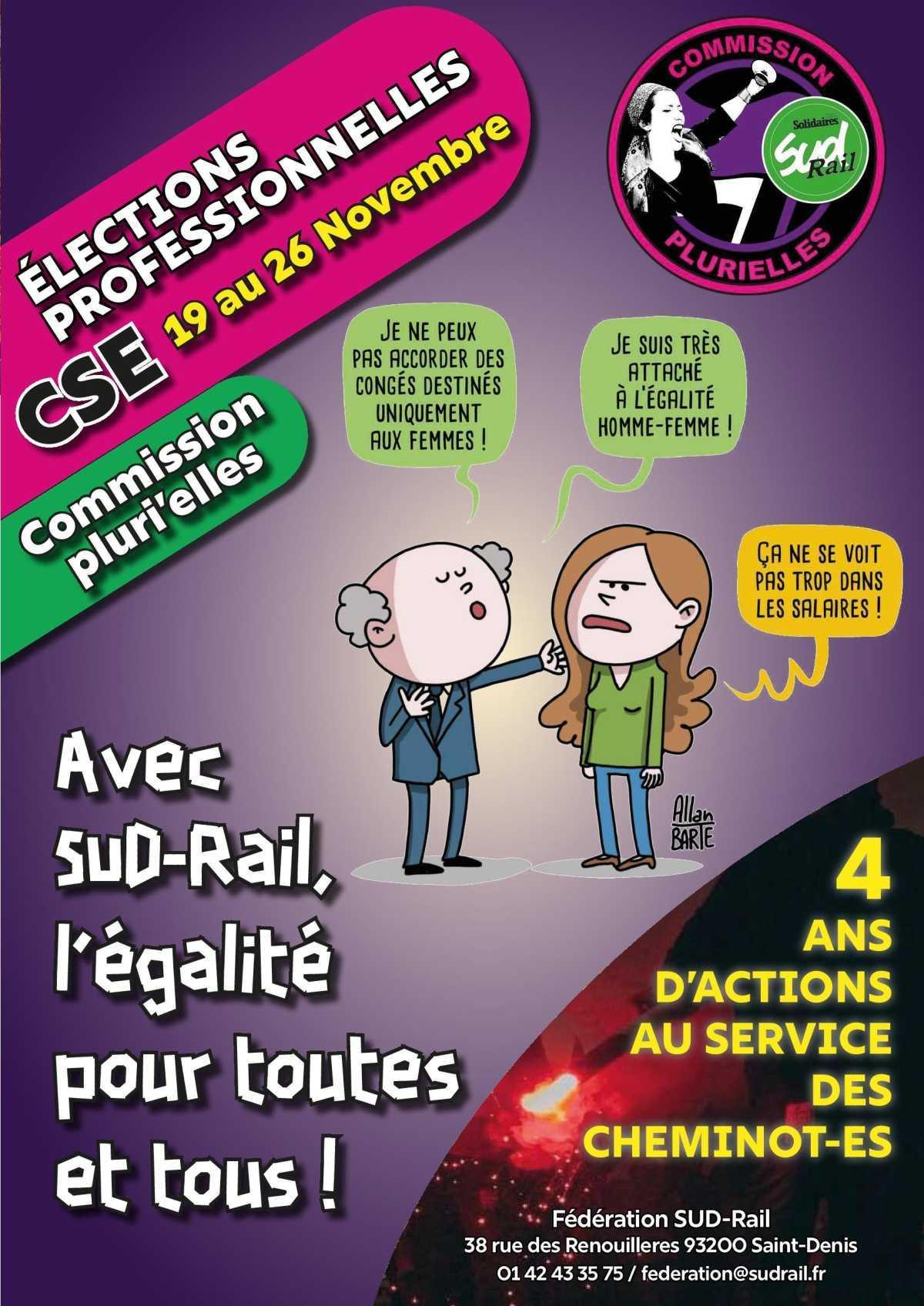 Avec SUD-Rail,l’égalité pour toutes et tous !