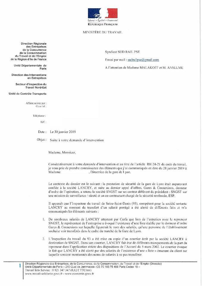 Intervention Inspection Du Travail Pour Les Salaries De Lancry