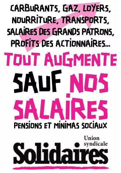 Tout augmente sauf nos salaires