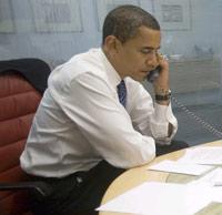 Après les festivités, Barack Obama s'est remis au travail.(Photo : Reuters)